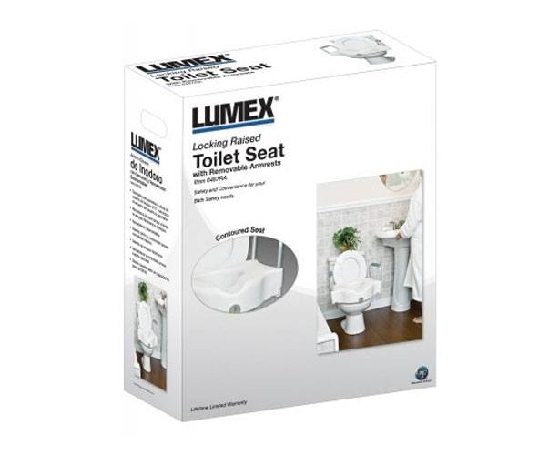Lumex Locking Raised Toilet Seat with Removable Arms