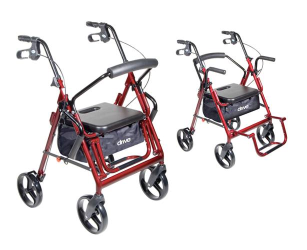 Drive Medical Duet Transport Wheelchair Chair Rollator Walker