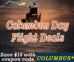 Get extra $15* off on flights this Columbus Day. Book Now!