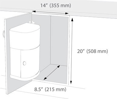 Janibell M250HW Under Cabinet Trash Can