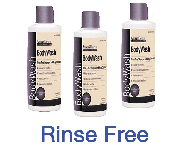 Ameriderm BodyWash Rinse Free Shampoo and Body Cleanser