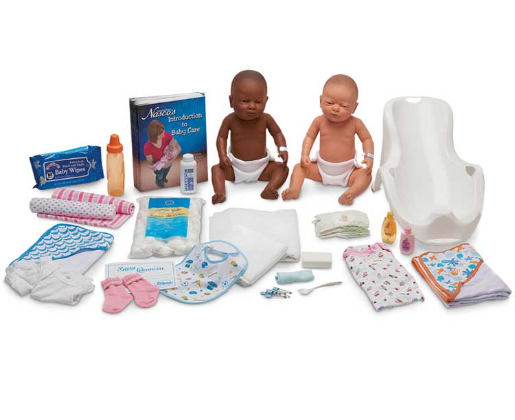 Nasco Baby Care Training Kit with a White & Black Baby