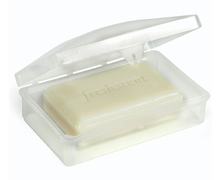 New World Imports Bar Soap Holder with Hinged Case, Clear