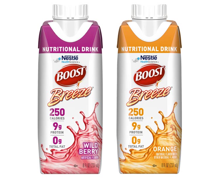 Boost Breeze Nutritional Drink - Peach, 8 fl oz, 24/Case