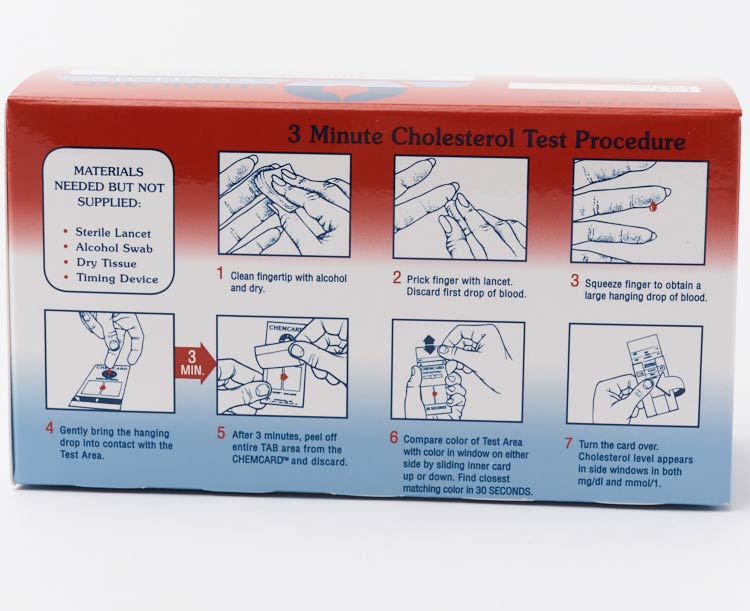 Chemcard Cholesterol Screening Test Strips