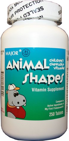 Major Childrens Chewable Vitamins, Animal Shapes with Iron