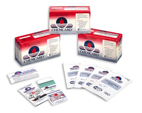 Chemcard Cholesterol Screening Test Strips