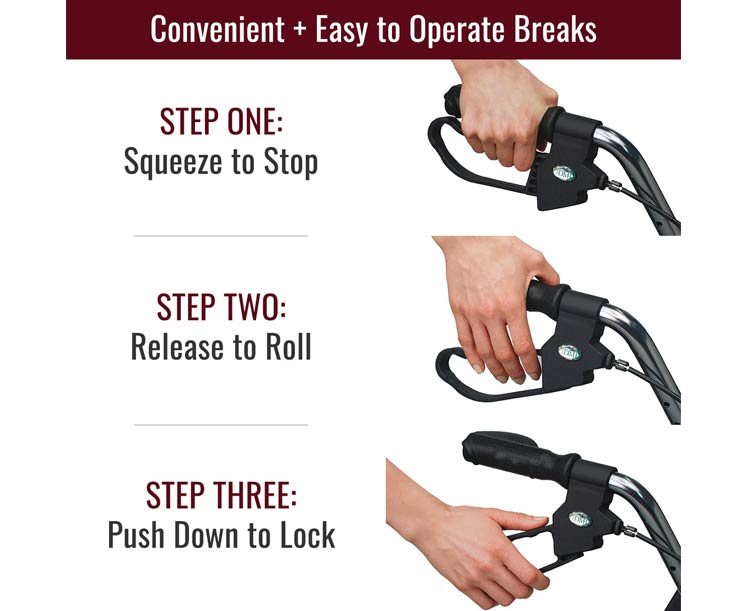 DMI Lightweight Extra-Wide Heavy-Duty Aluminum Rollator