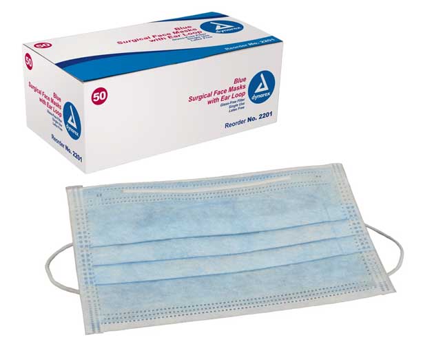 Dynarex Procedure Face Masks, Fluid Resistant