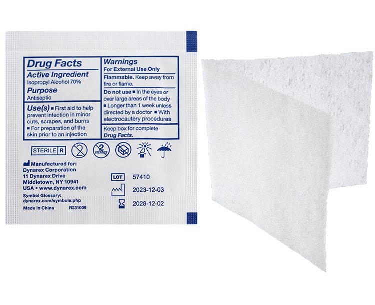 Dynarex Alcohol Prep Pads, Sterile