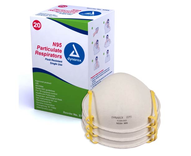 Dynarex N95 Particulate Respirator Masks, Molded