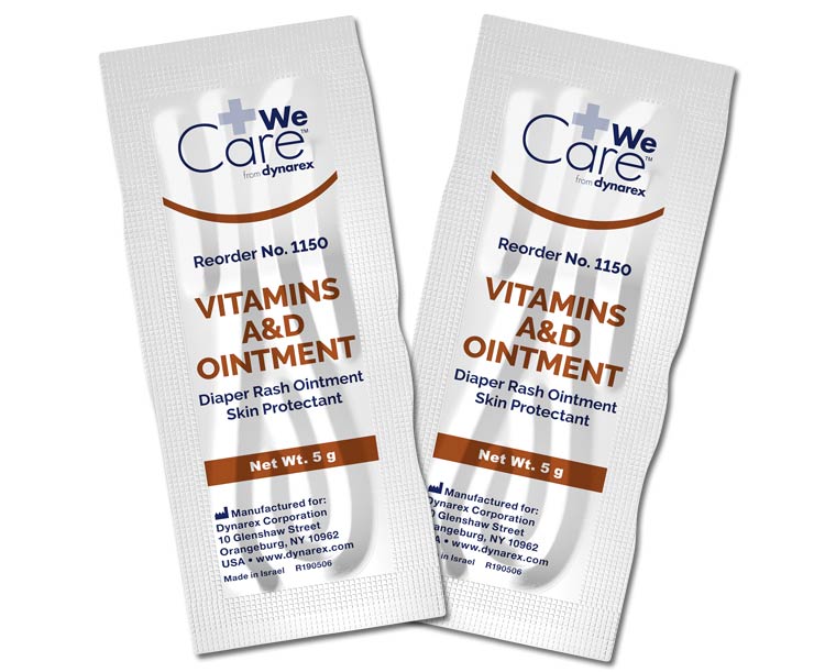 We Care by Dynarex Vitamin A & D Ointment, 5 gm Packets