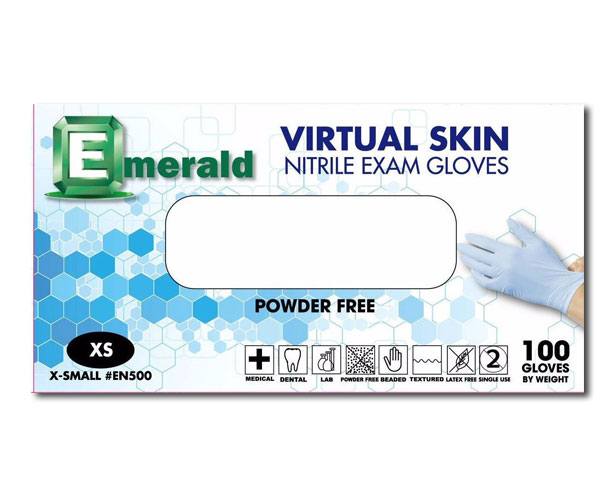 Emerald Gloves Emerald Virtual Skin Nitrile Exam Gloves