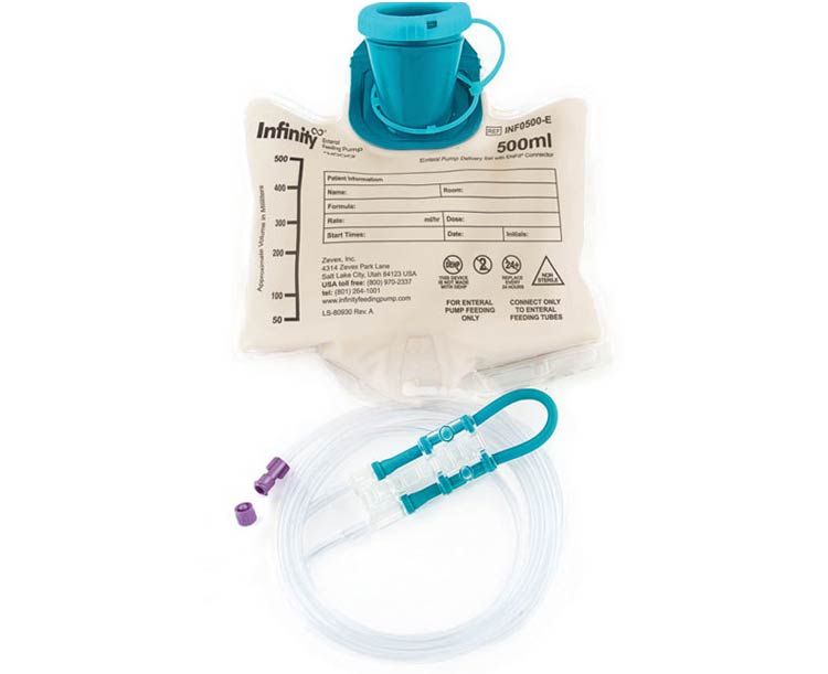 EnteraLite Infinity Infinity Enteral Feeding 500 mL Bag Set with ENFit Connector