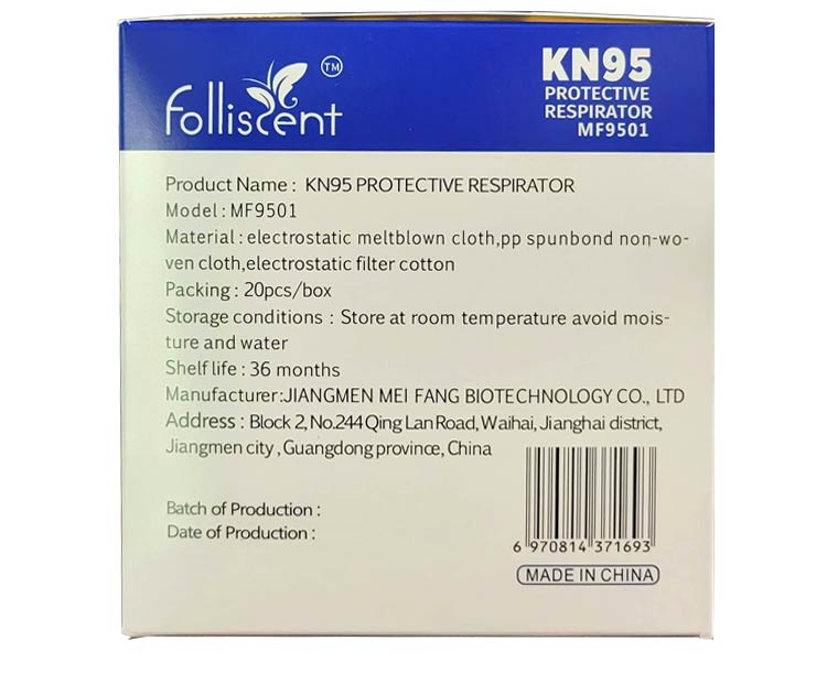 Folliscent KN95 Masks - Protective Respirator