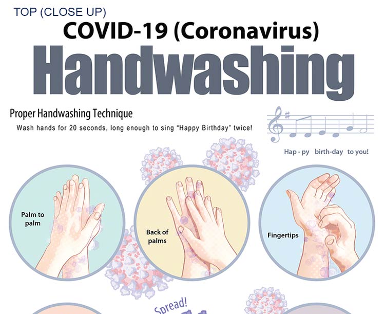 Handwashing Techniques for COVID-19 (Coronavirus) Poster