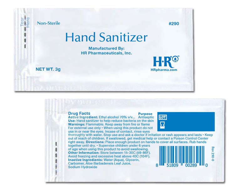 HR Pharmaceuticals HR Hand Sanitizer 3 gm Portable Packets