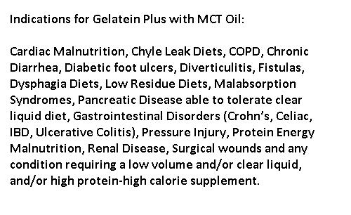 Indications for Gelatein Plus with MCT Oil