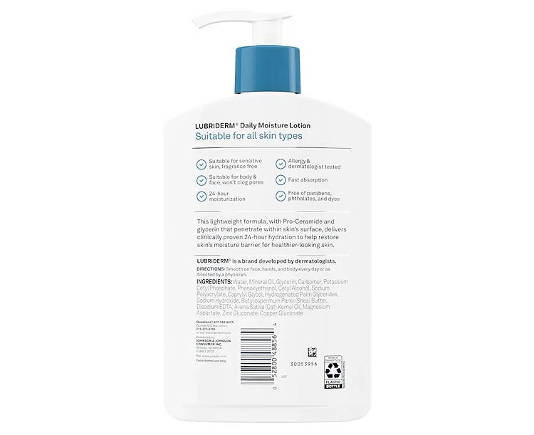 Lubriderm Daily Moisture Lotion, Fragrance Free