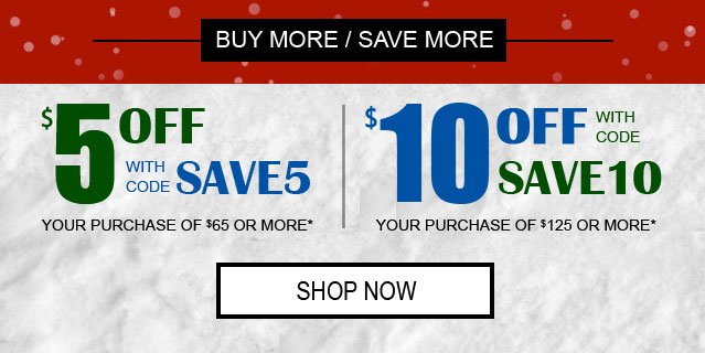 Ends Soon | $5 off orders $65+ | $10 off orders $125+ | Valid thru 11/21/17 | SHOP NOW