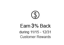 Earn 3% Back (1% bonus time) during 11/15-12/31