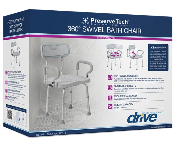 PreserveTech Bath Chair with 360 Degree Swivel