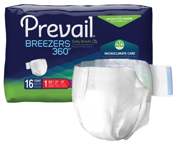 Prevail Air Plus Daily Brief - Size 1 - Breathability - Ultimate Absorbency  - 20 Count