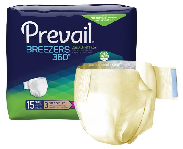 Prevail Incontinence Products Prevail Breezers 360 Adult Briefs, Ultimate Absorbency