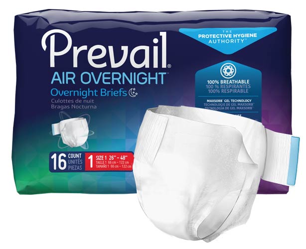 Prevail Incontinence Products Prevail Air Overnight Adult Diaper Briefs