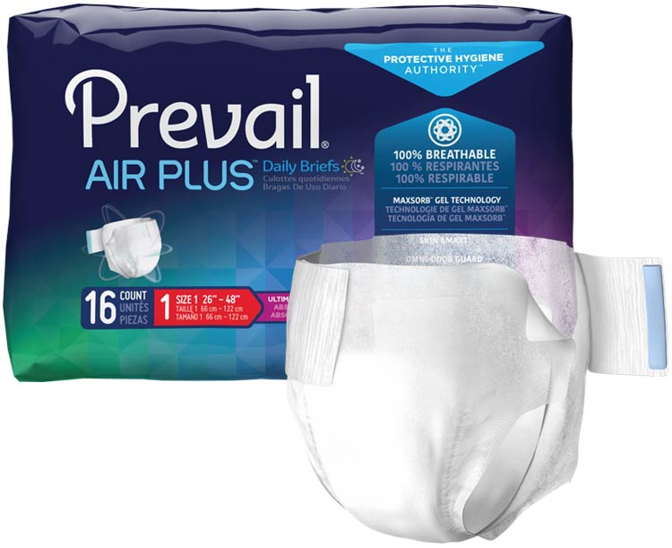 Prevail Incontinence Products Prevail Air Plus Briefs Premium Adult Diapers