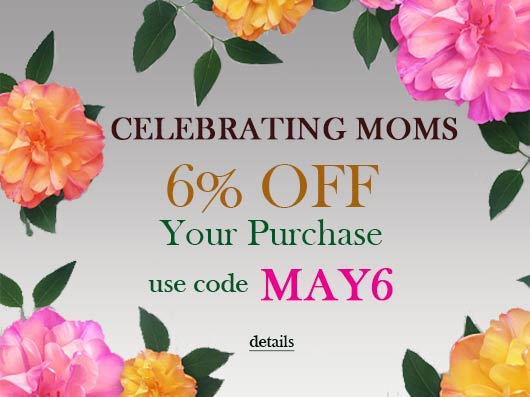 6% off your purchase with code MAY6