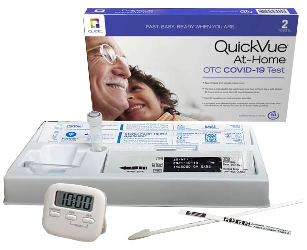 OraSure Technologies QuickVue COVID-19 Rapid Test - OTC Home Test Kit