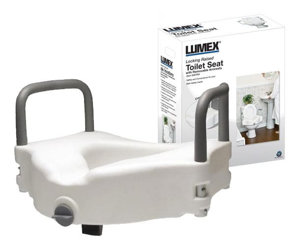 Graham Field Lumex Locking Raised Toilet Seat with Removable Arms