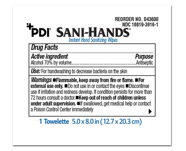 Sani-Hands Instant Hand Sanitizing Wipes, Individual Packets