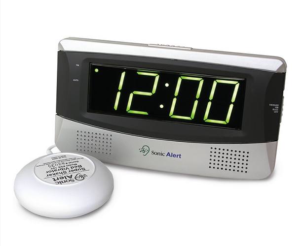 Sonic Alert Sonic Bomb Large Display Alarm Clock with Super Shaker