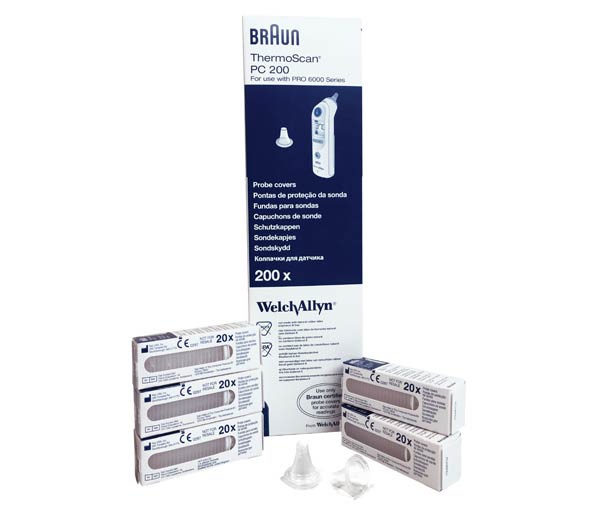 BRAND NEW & SEALED Braun Thermoscan Probe Covers Welch Allyn Hillrom box of 200 