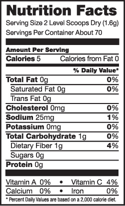 Thick-It Clear Advantage Nutrition Profile