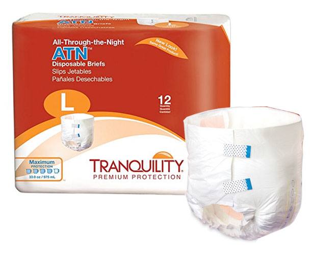 ATN All-Through-the-Night Disposable Briefs - X-Large, 56-64