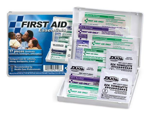 First Aid Only Travel First Aid Kit with Plastic Case, 16 Piece